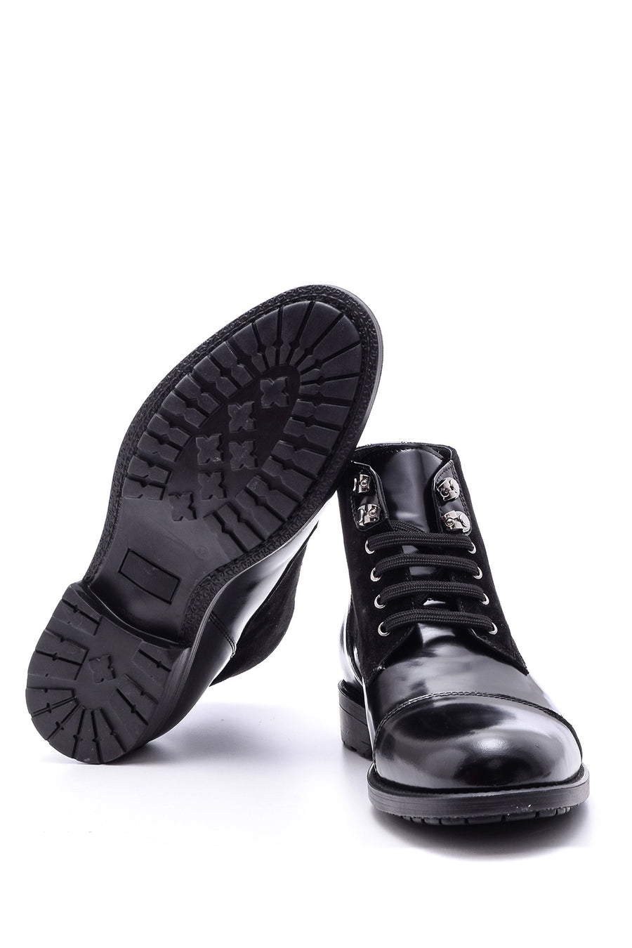 Men's Suede Detailed Leather Boots