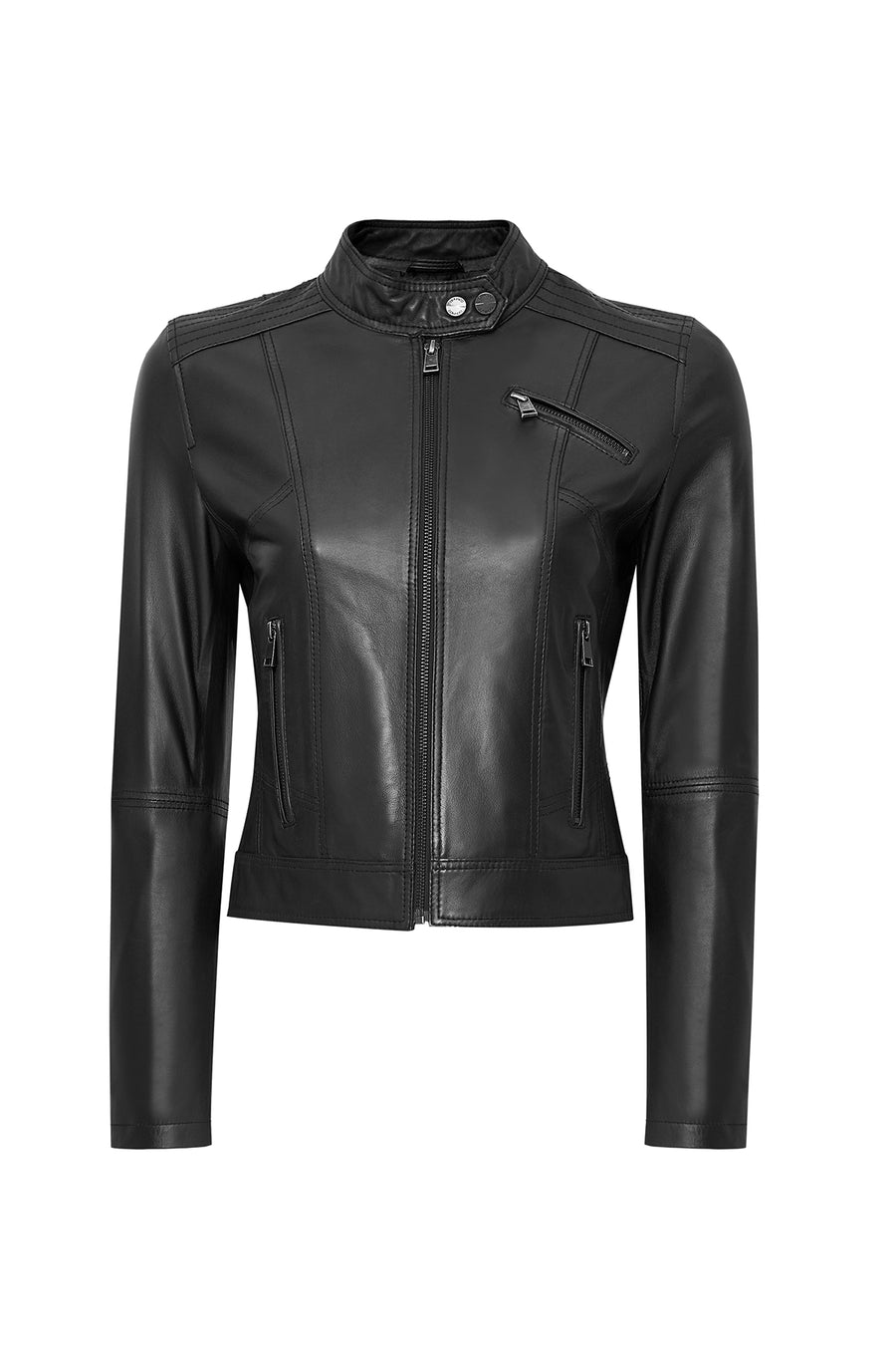 Kylie Women's Black Short Leather Jacket