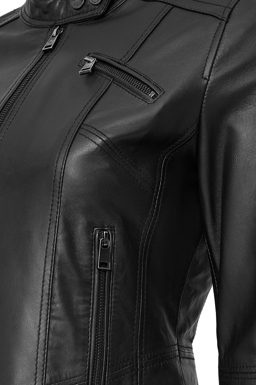 Kylie Women's Black Short Leather Jacket