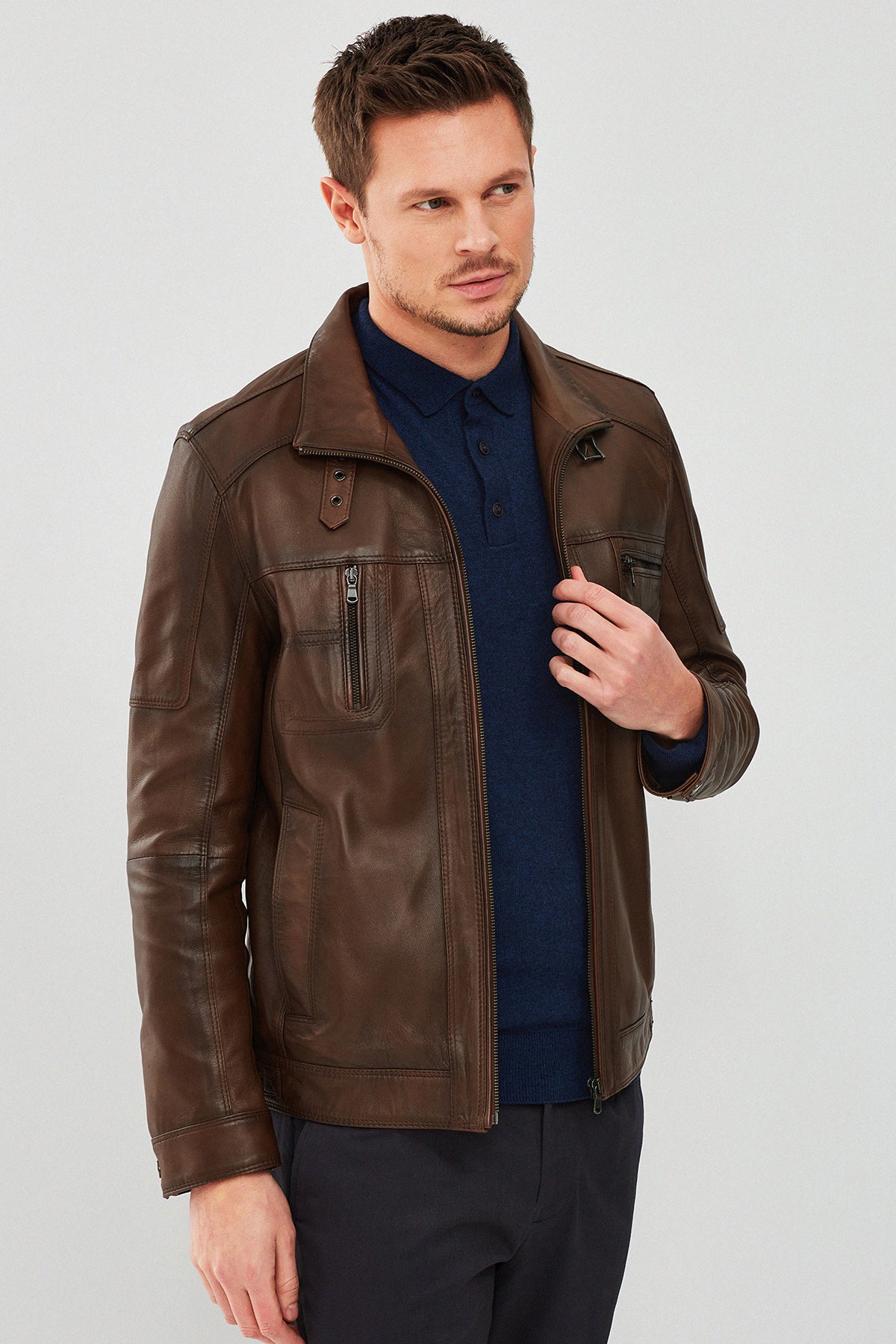 Muller Erkek Konyak Deri Ceket 19WGE611247 | Derimod