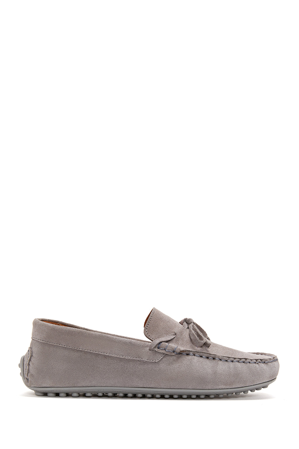Erkek Gri Süet Deri Casual Loafer