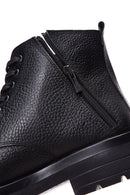 Men's Black Leather Casual Zipper Boots | Derimod