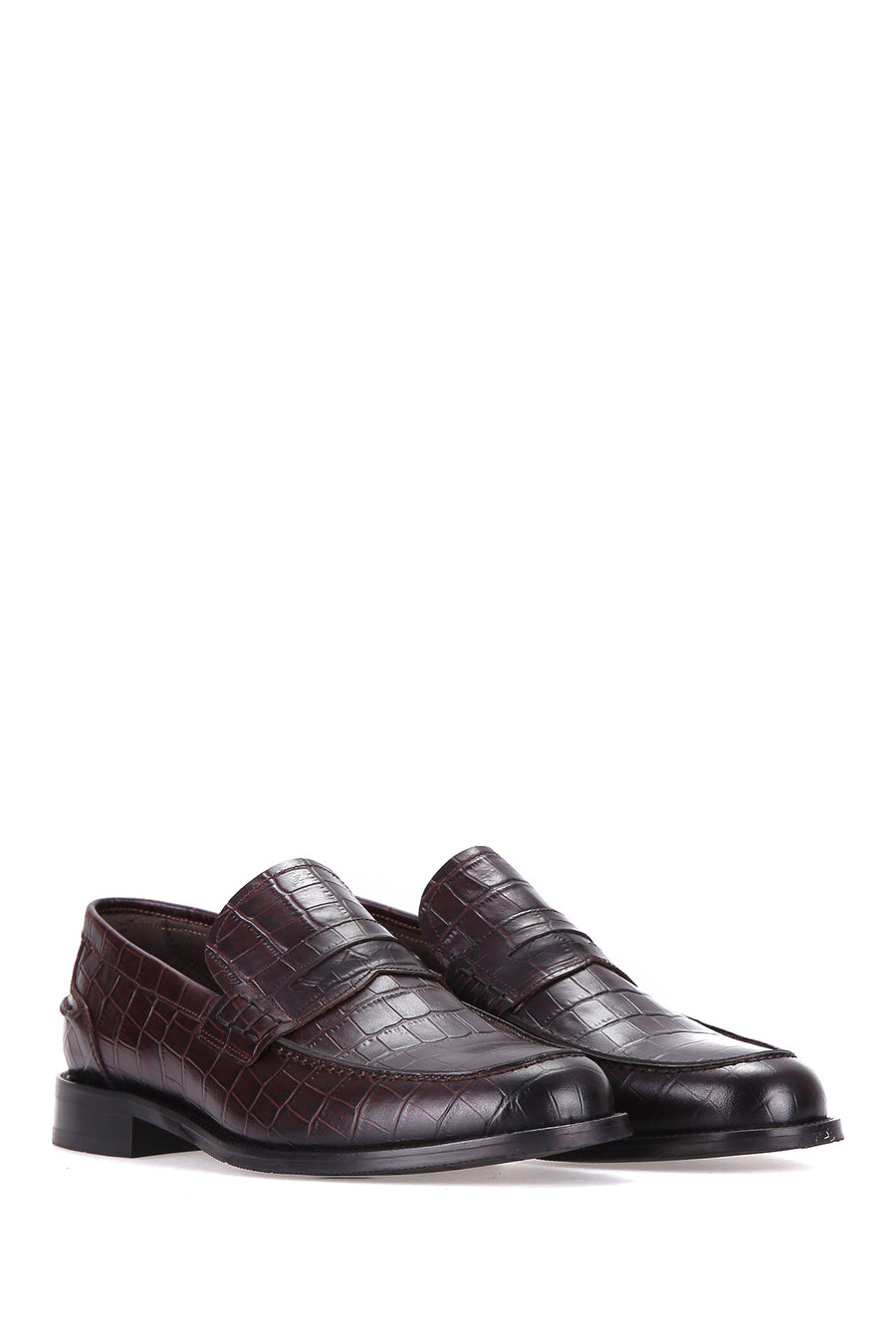 Crocodile Patterned Men's Leather Shoes