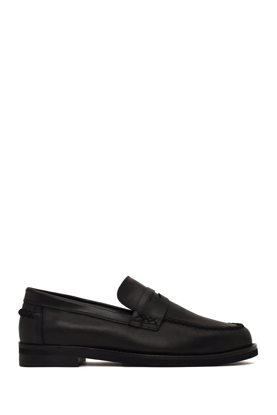 Woman Black Leather Loafer AF190070DV | Derimod