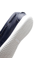 Men's Navy Blue Leather Casual Shoes | Derimod