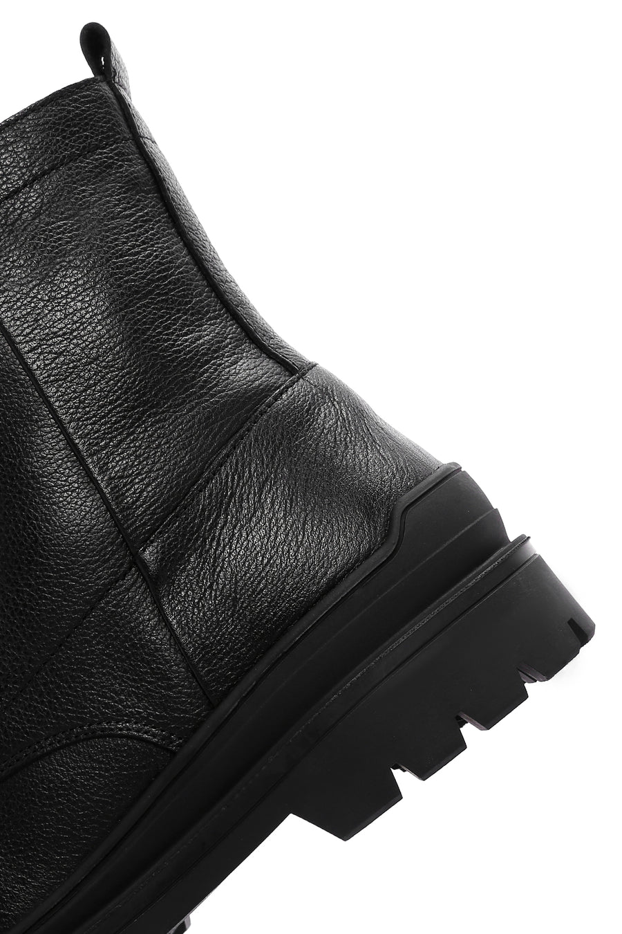 Men's Black Zippered Casual Leather Boots
