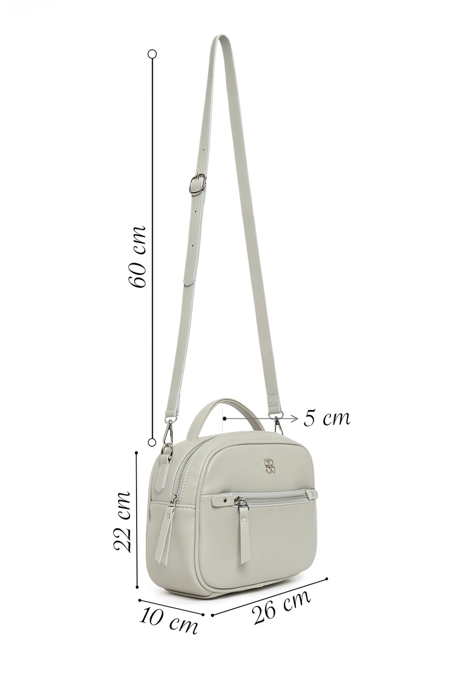 Women's Light Grey Long Strap Shoulder Bag