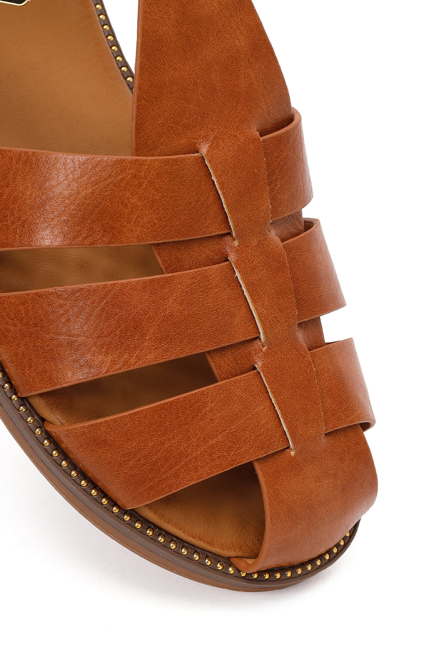Women's Tan Ankle Buckle Sandals