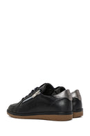 Women's Black Lace-Up Leather Sneaker | Derimod