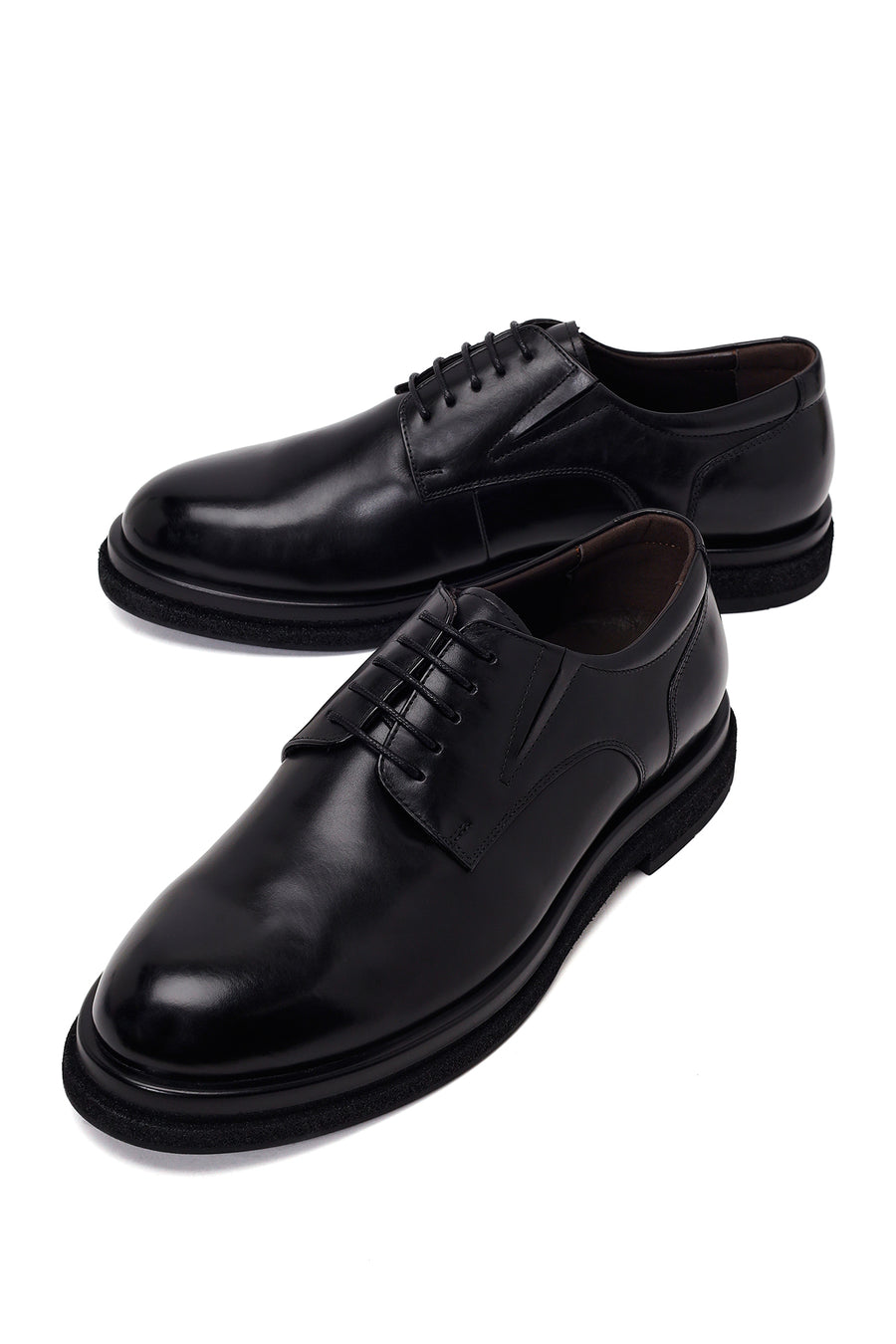 Male Black Lace-Up Leather Casual Shoes