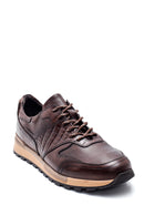 Men's Leather Crocodile Detailed Sneaker | Derimod