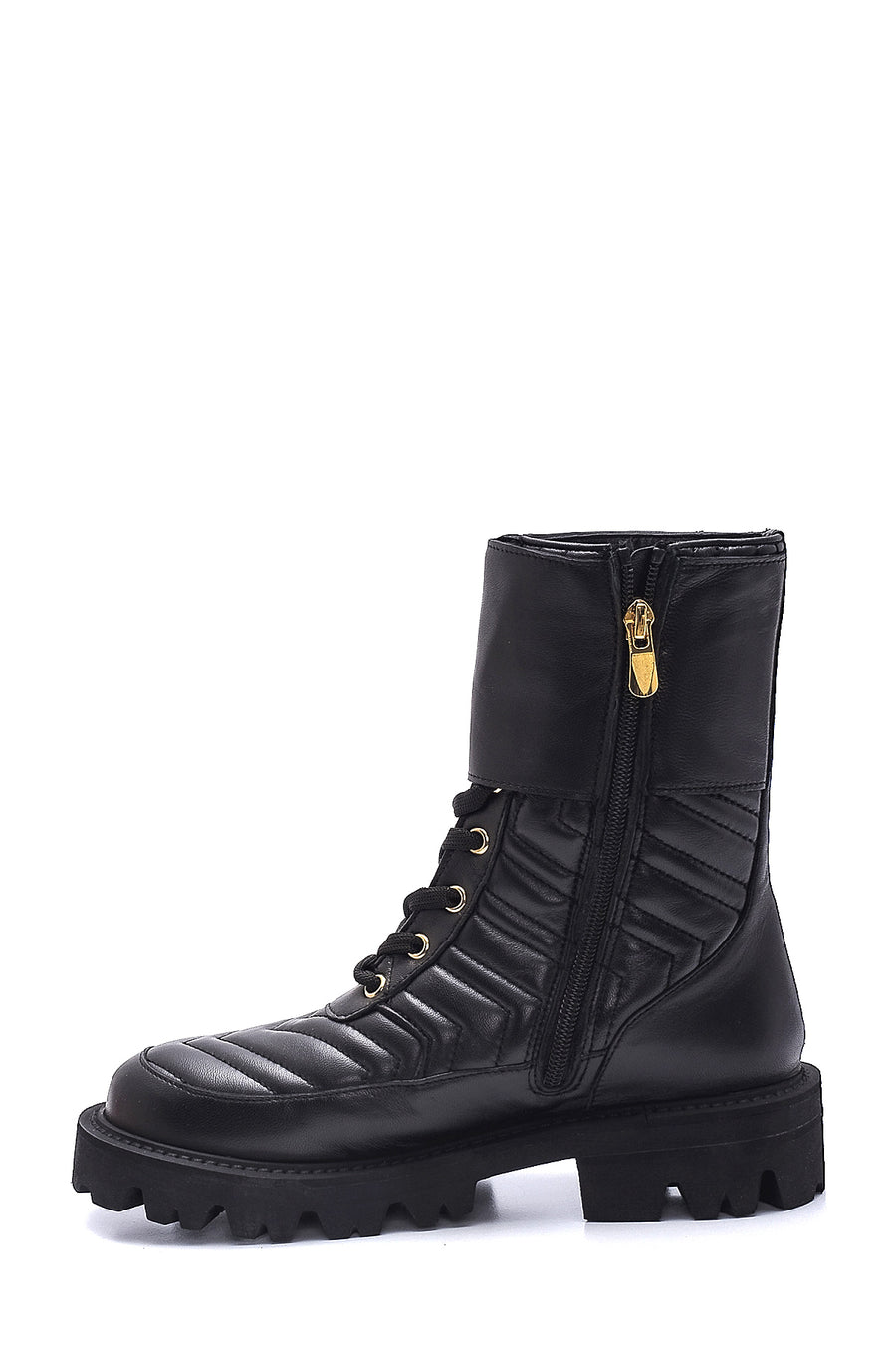 Women's Leather Quilted Boots