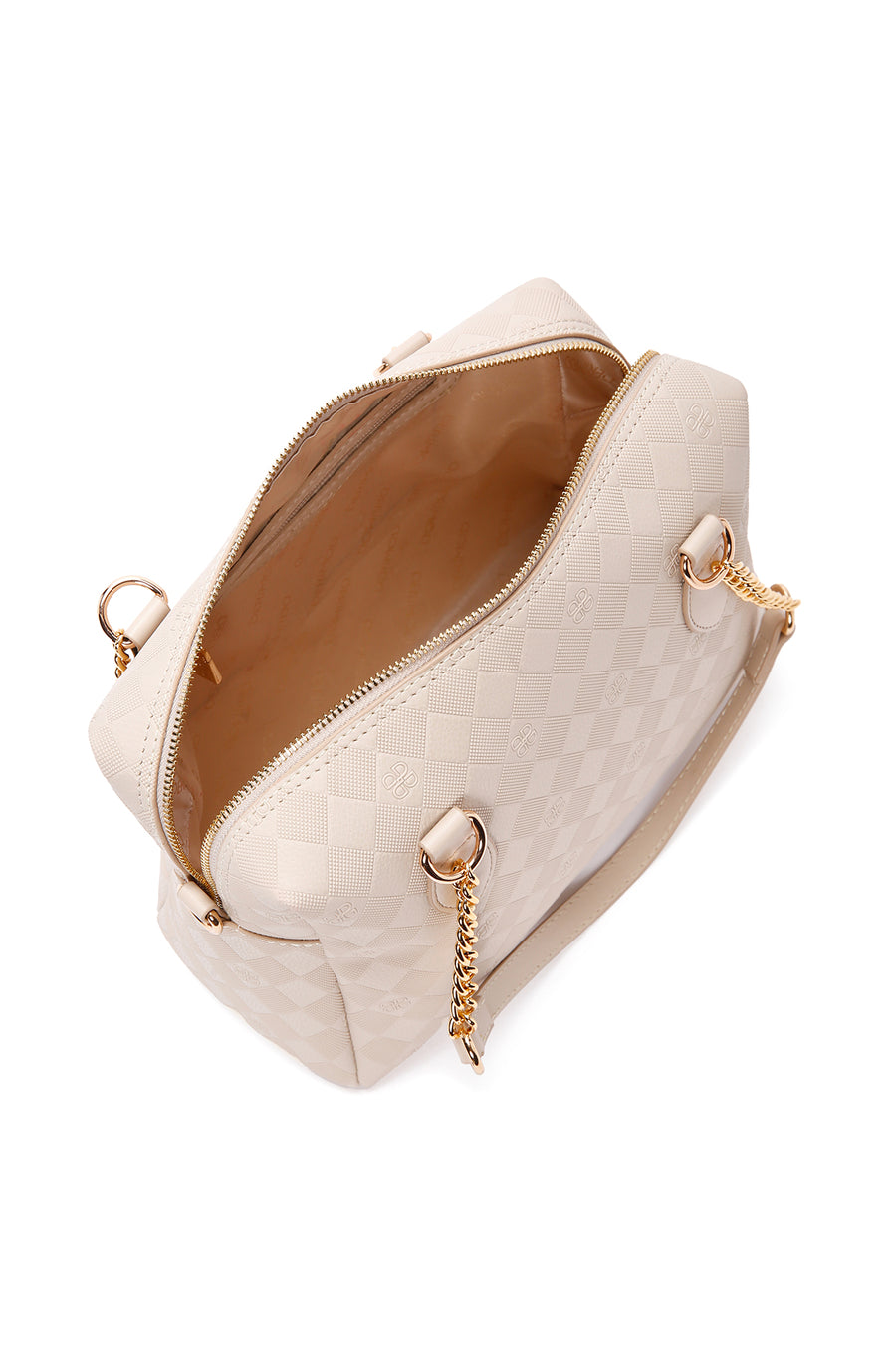 Women's Cream Long Strap Shoulder Bag