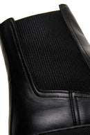 Women's Black Leather Thick Soled Chelsea Boots | Derimod