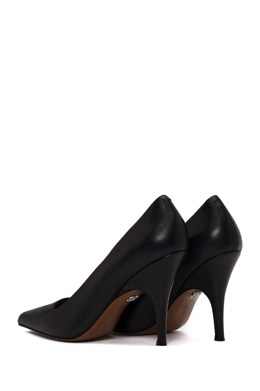 Kadın Siyah İnce Topuklu Deri Stiletto