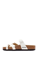 Birkenstock Women's White Mayari Graceful Buckled Slippers | Derimod