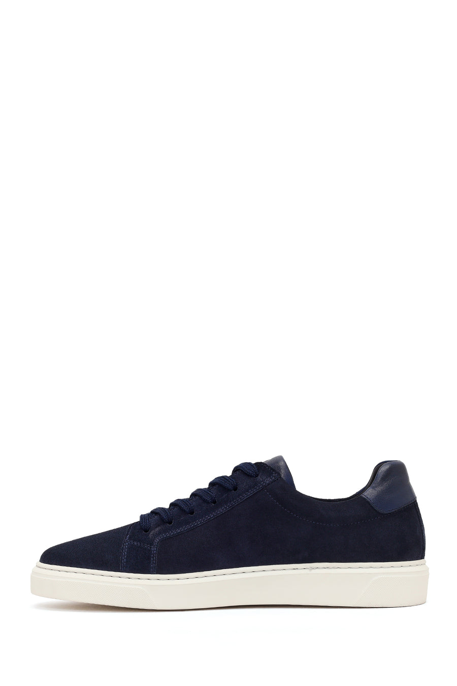 Male Navy Lace-up Suede Leather Sneaker