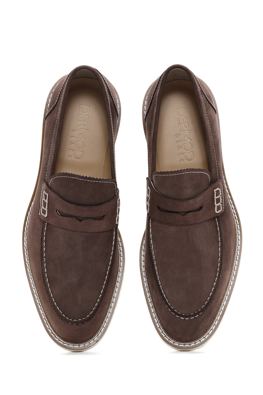 Erkek Vizon Nubuk Deri Casual Loafer