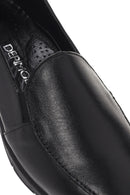 Women's Black Leather Comfort Loafer | Derimod