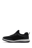 Derimod Zero Men's Black Lace-Up Thick Soled Fabric Sneaker | Derimod