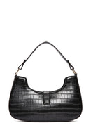 Women's Black Long Strap Crocodile Patterned Shoulder Bag | Derimod