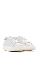 Men's White Thick Sole Lace Up Leather Sneaker | Derimod