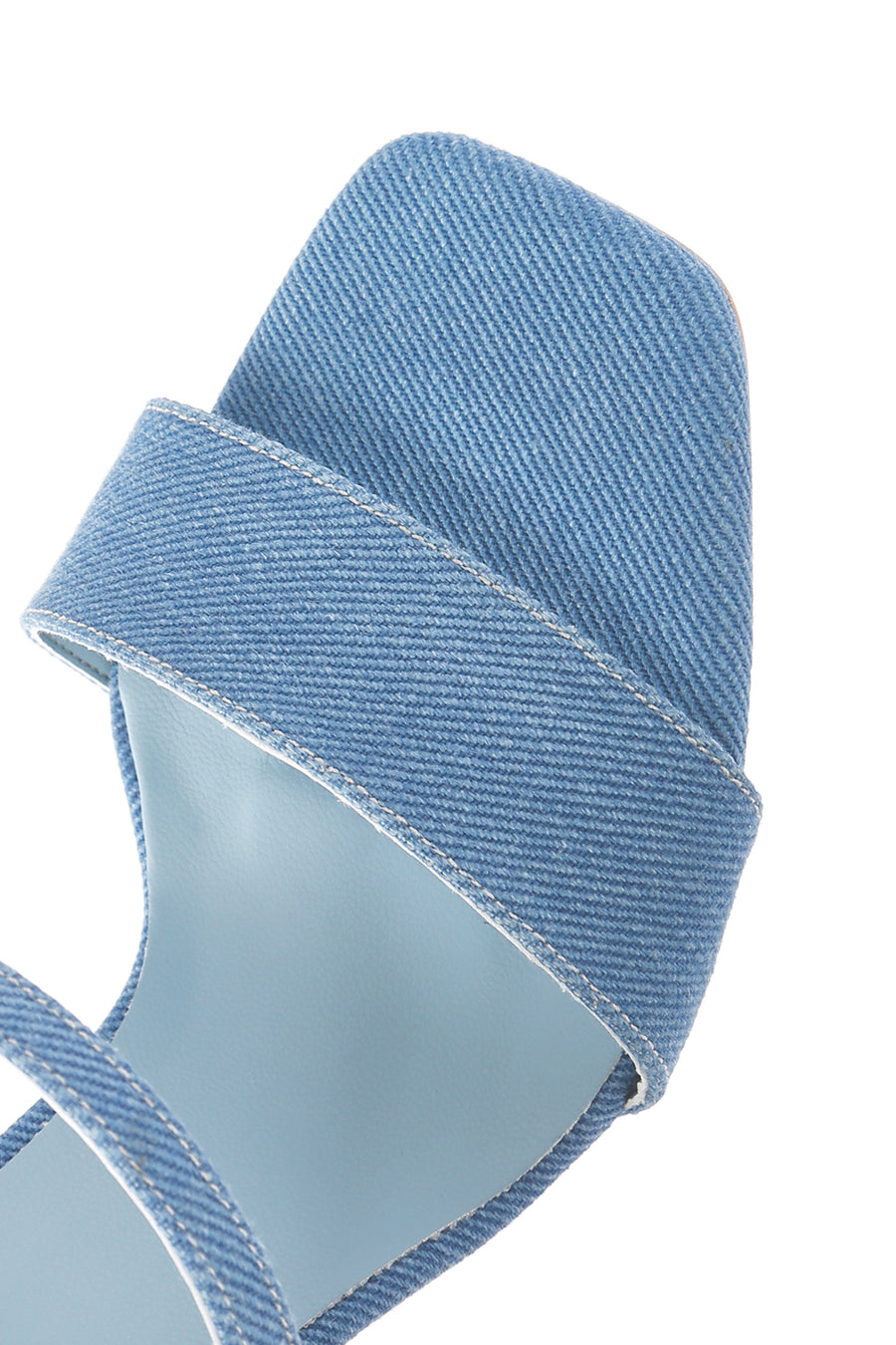 Women's Blue Thin Heeled Slippers