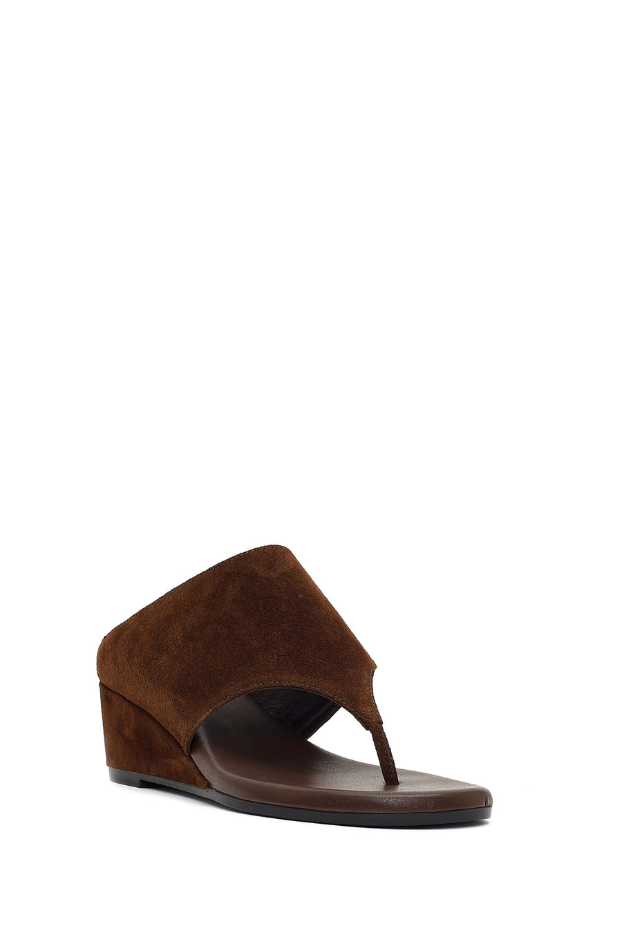 Women's Brown Platform Suede Leather Slippers