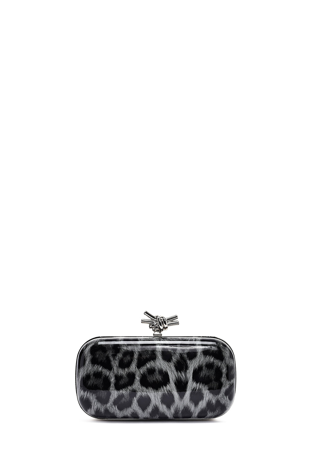 Kadın Siyah Leopar Desenli Uzun Zincir Asklı Mini Kutu Abiye Çanta