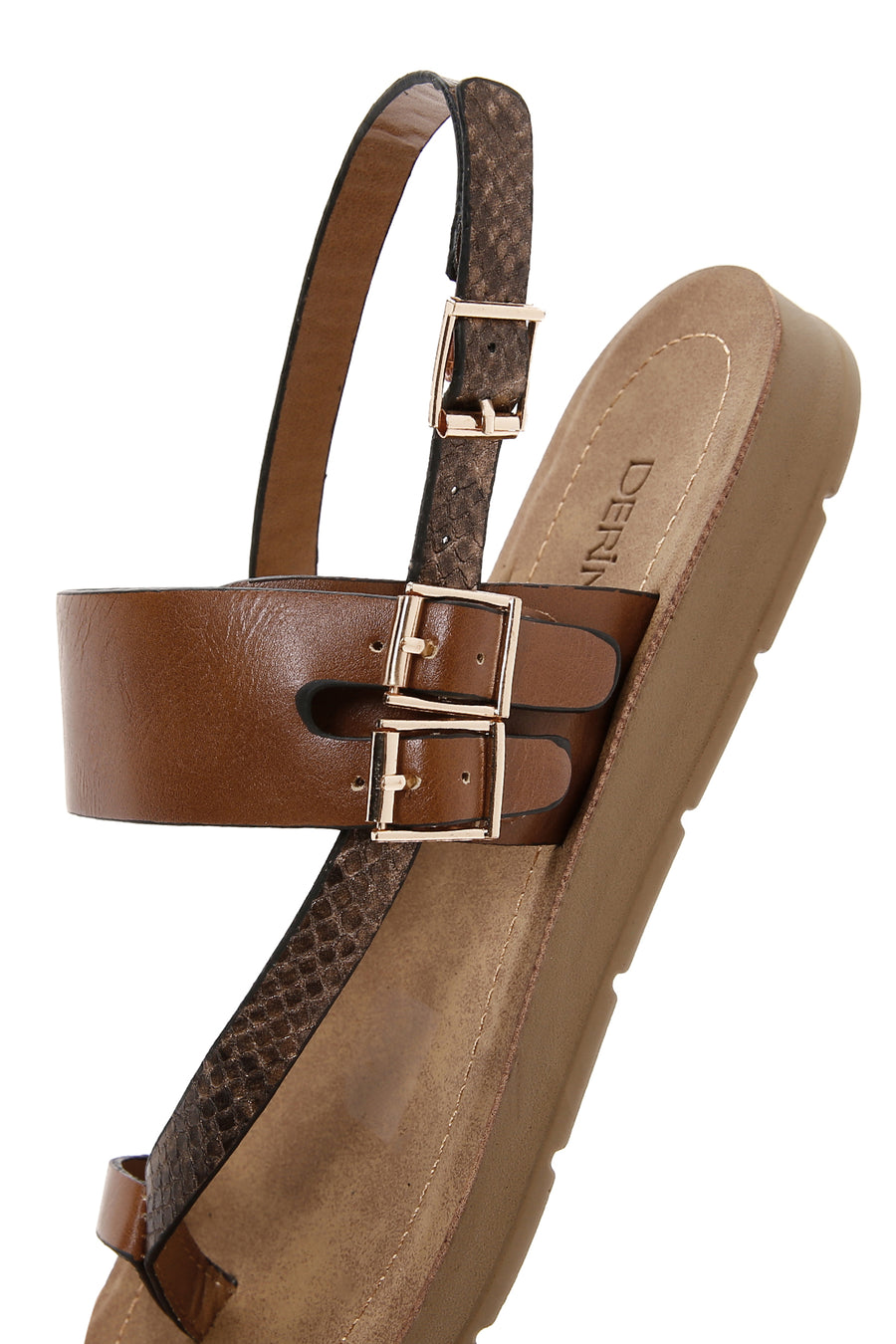 Women's Tan Ankle Strap Flip Flops Sandals
