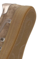 Woman Beige Lace-Up Thick-Soled Charmed Suede Leather Sneaker | Derimod