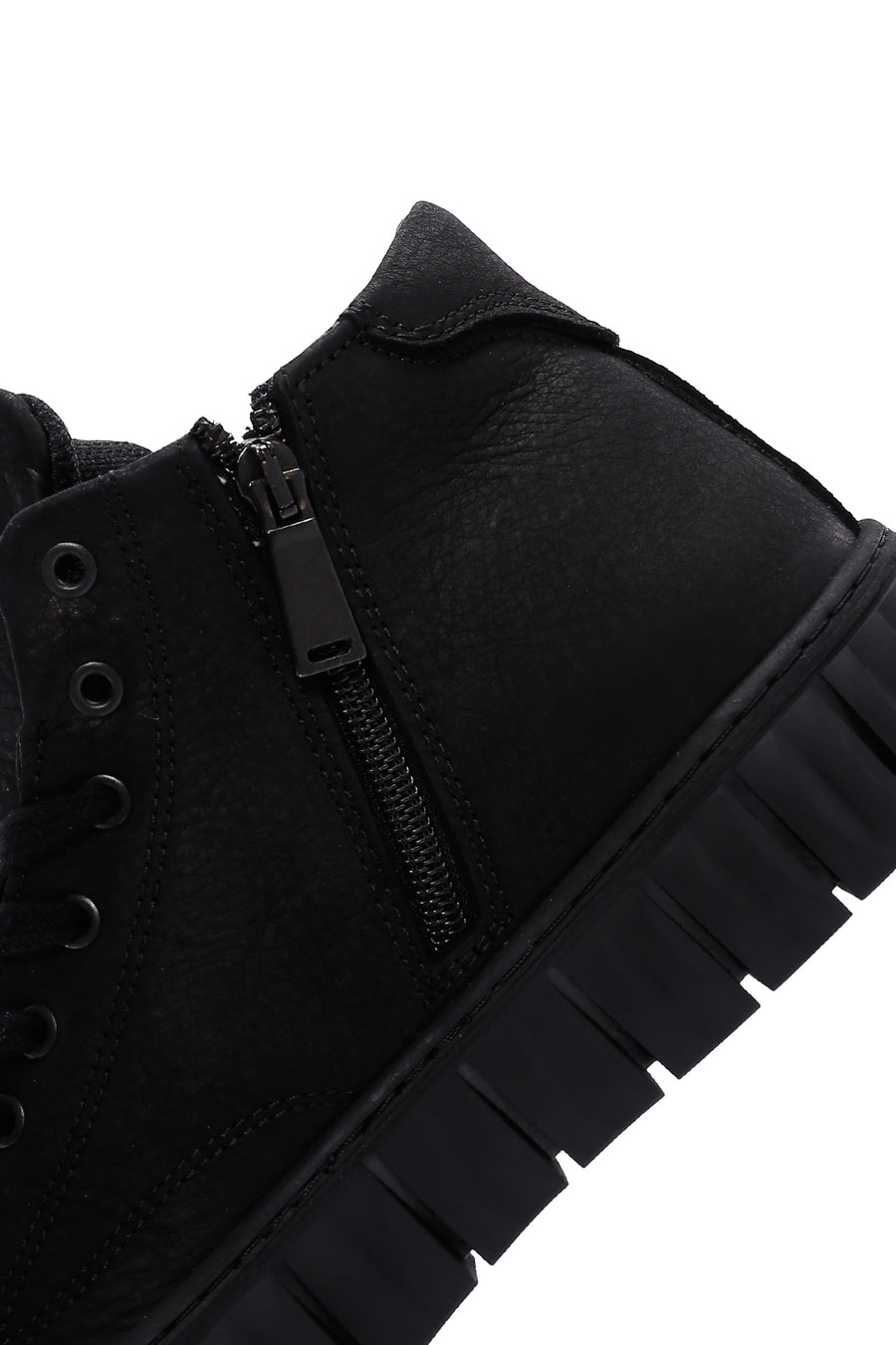 Men's Black Leather Zippered Casual Nubuck Leather Boots