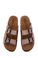 Women's Gray Buckle Comfort Slippers | Derimod