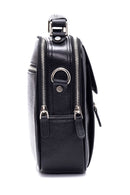 Men's Black Leather Messenger Bag | Derimod