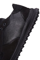 Men's Black Leather Sneaker | Derimod