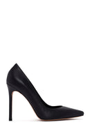 Women's Black Thin Heeled Leather Stiletto | Derimod