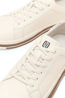 Male White Lace-up Leather Sneaker | Derimod