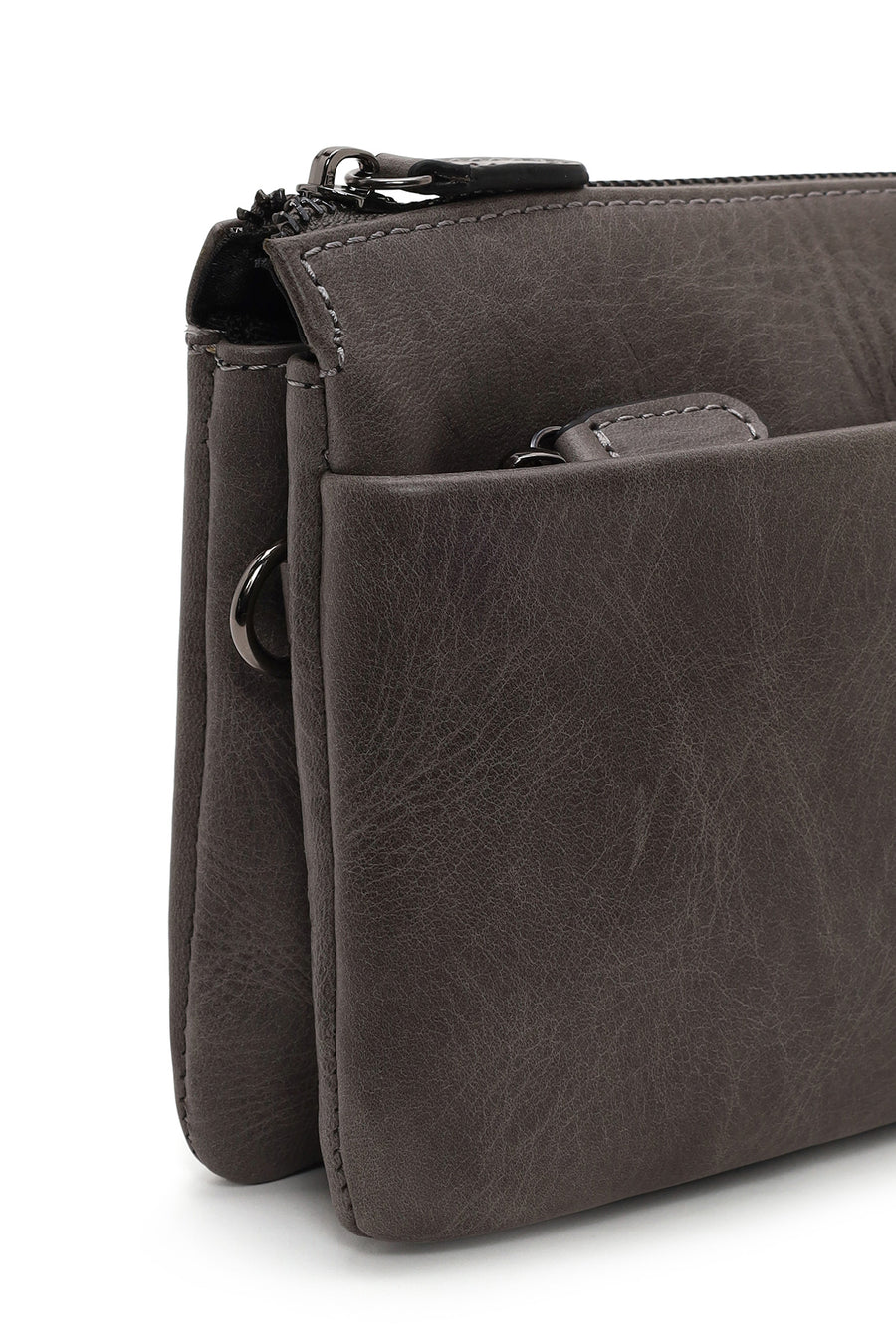 Male Grey Leather Handbag