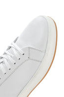 Men's White Lace-up Leather Sneaker | Derimod