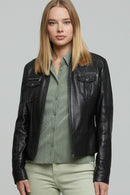 Glory Women's Leather Jacket | Derimod