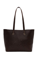 Woman Brown Long-Strap Braided Shoulder Bag | Derimod