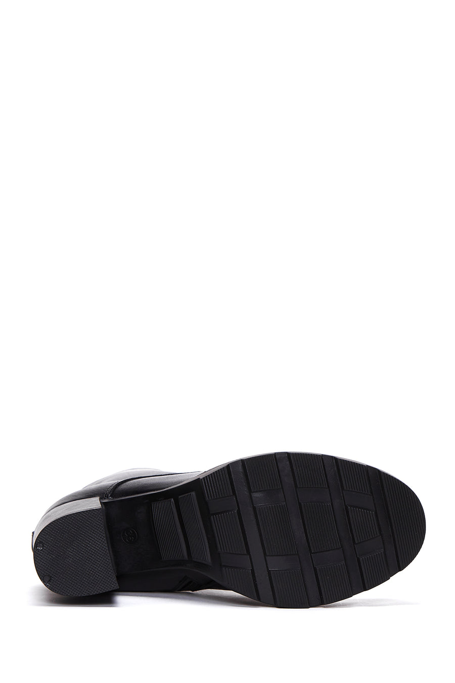 Women's Black Leather Platform High Heel Boots