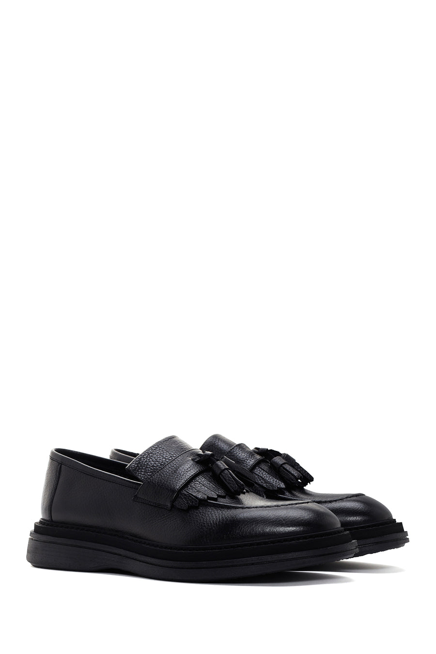 Men's Black Leather Tassel Loafer