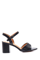 Women's Black Thick Heeled Sandals | Derimod