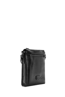 Men's Black Leather Messenger Bag | Derimod