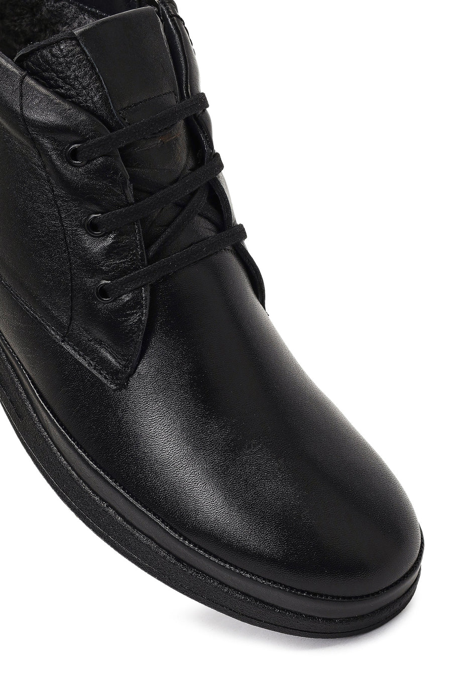 Male Black Zip Closure Leather Boots