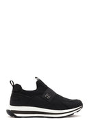 Men's Black Thick-Soled Fabric Sneakers | Derimod