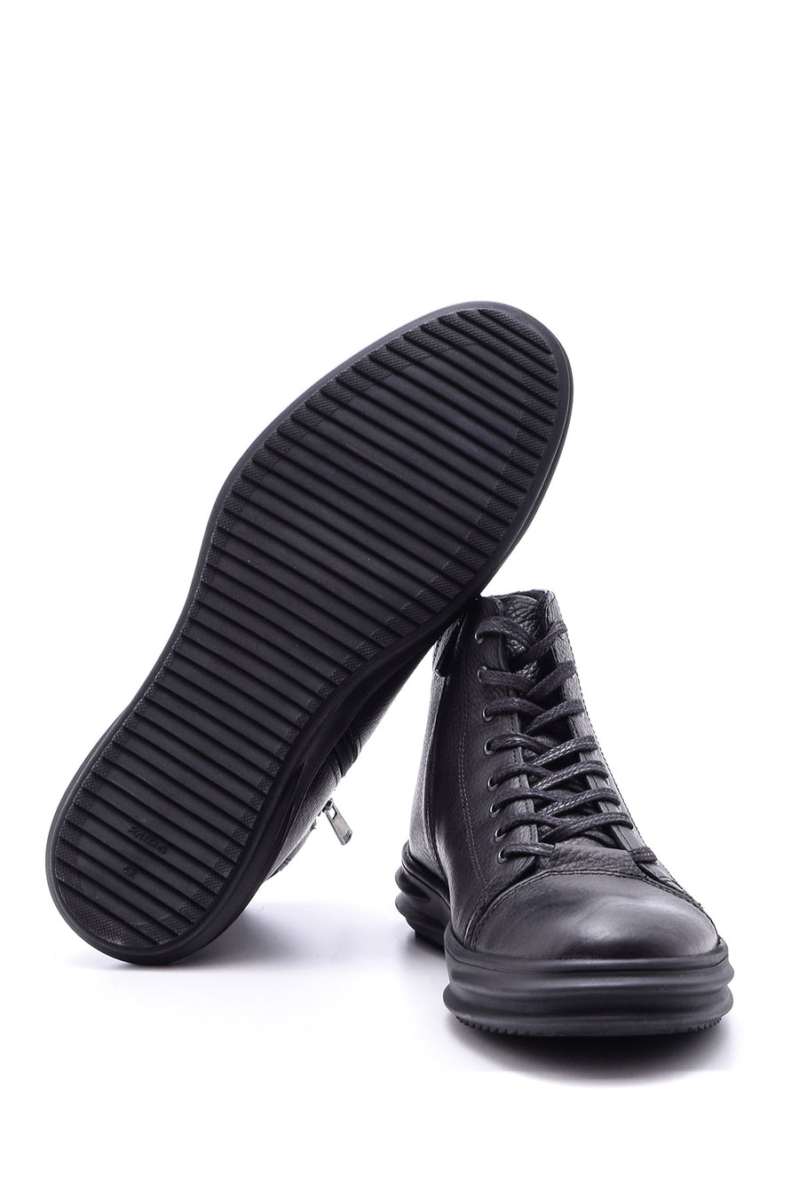 Men's Zipper Detailed Leather Boots