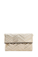 Women's Gold Long Chain Strap Quilted Clutch Bag | Derimod