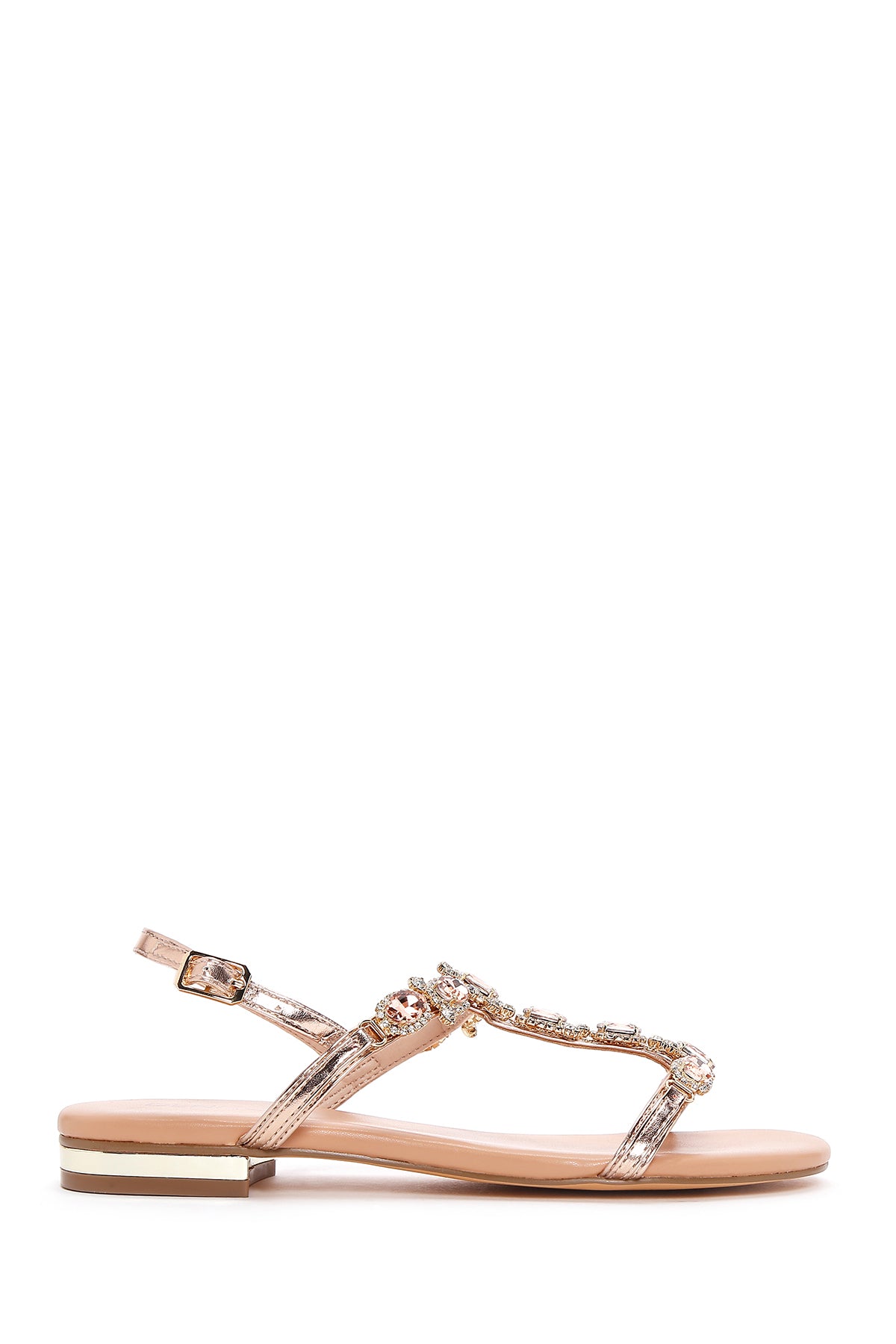 Women's Beige Ankle Strap Stone Sandals 24SFD440614 | Derimod